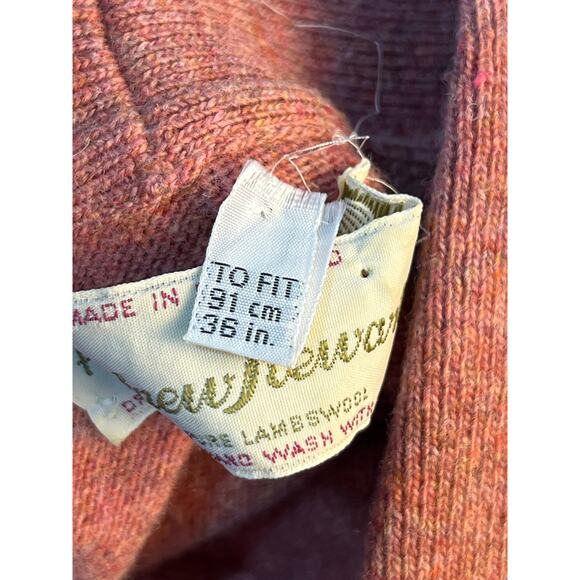 VTG Andrew Steward Sweater XS 36" Pink Lambswool Neck Tie Preppy Academia - Picture 11 of 11